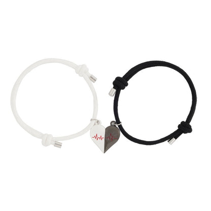 Heart-shaped Magnetic Buckle Bracelet Europe And America Creative Personality Alloy Couple