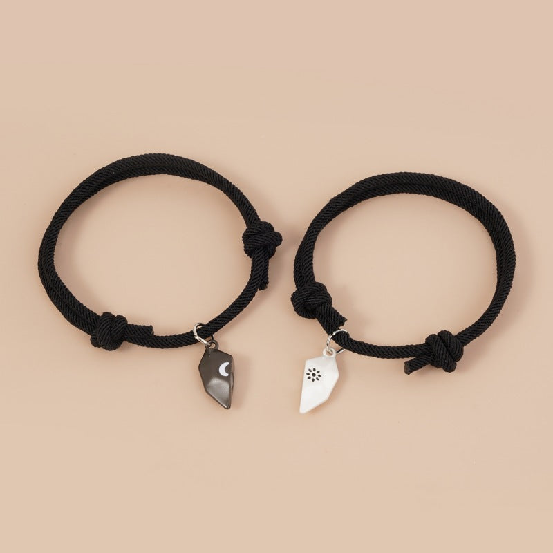Heart-shaped Magnetic Buckle Bracelet Europe And America Creative Personality Alloy Couple