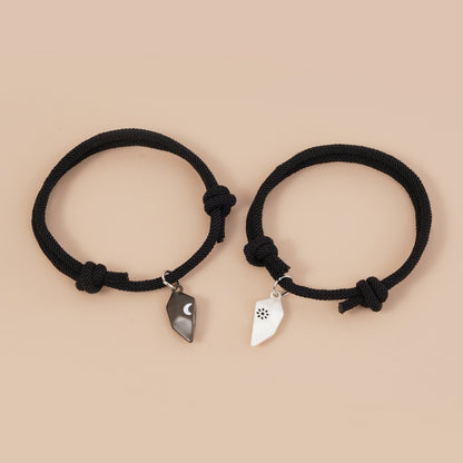 Heart-shaped Magnetic Buckle Bracelet Europe And America Creative Personality Alloy Couple