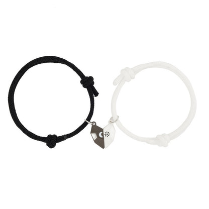 Heart-shaped Magnetic Buckle Bracelet Europe And America Creative Personality Alloy Couple