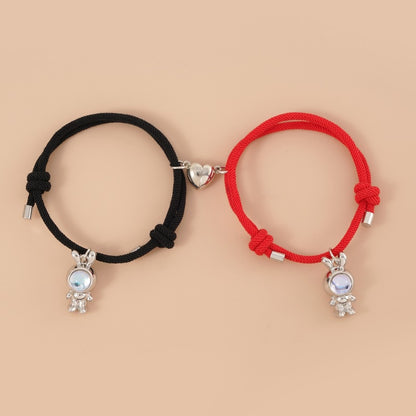 Heart-shaped Magnetic Buckle Bracelet Europe And America Creative Personality Alloy Couple