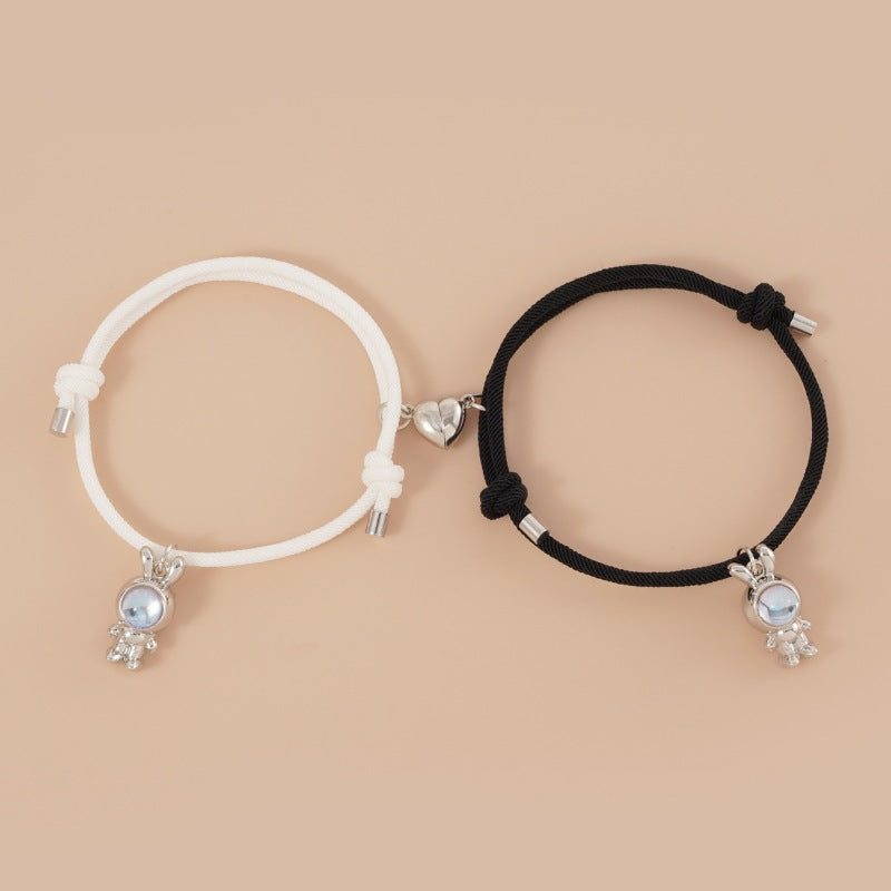 Heart-shaped Magnetic Buckle Bracelet Europe And America Creative Personality Alloy Couple