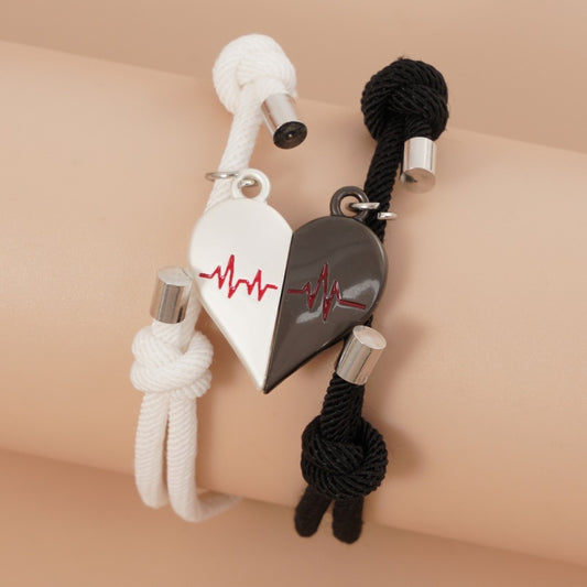 Heart-shaped Magnetic Buckle Bracelet Europe And America Creative Personality Alloy Couple