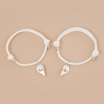 Heart-shaped Magnetic Buckle Bracelet Europe And America Creative Personality Alloy Couple