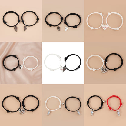 Heart-shaped Magnetic Buckle Bracelet Europe And America Creative Personality Alloy Couple
