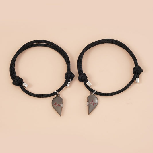 Heart-shaped Magnetic Buckle Bracelet Europe And America Creative Personality Alloy Couple
